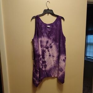 Purple Tie-Dye Sleeveless Top Size 3X